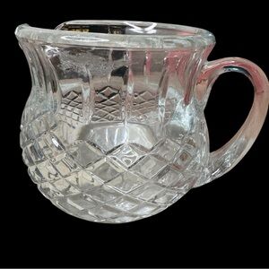 Clear Cut Heavy Glass Mini Pitcher